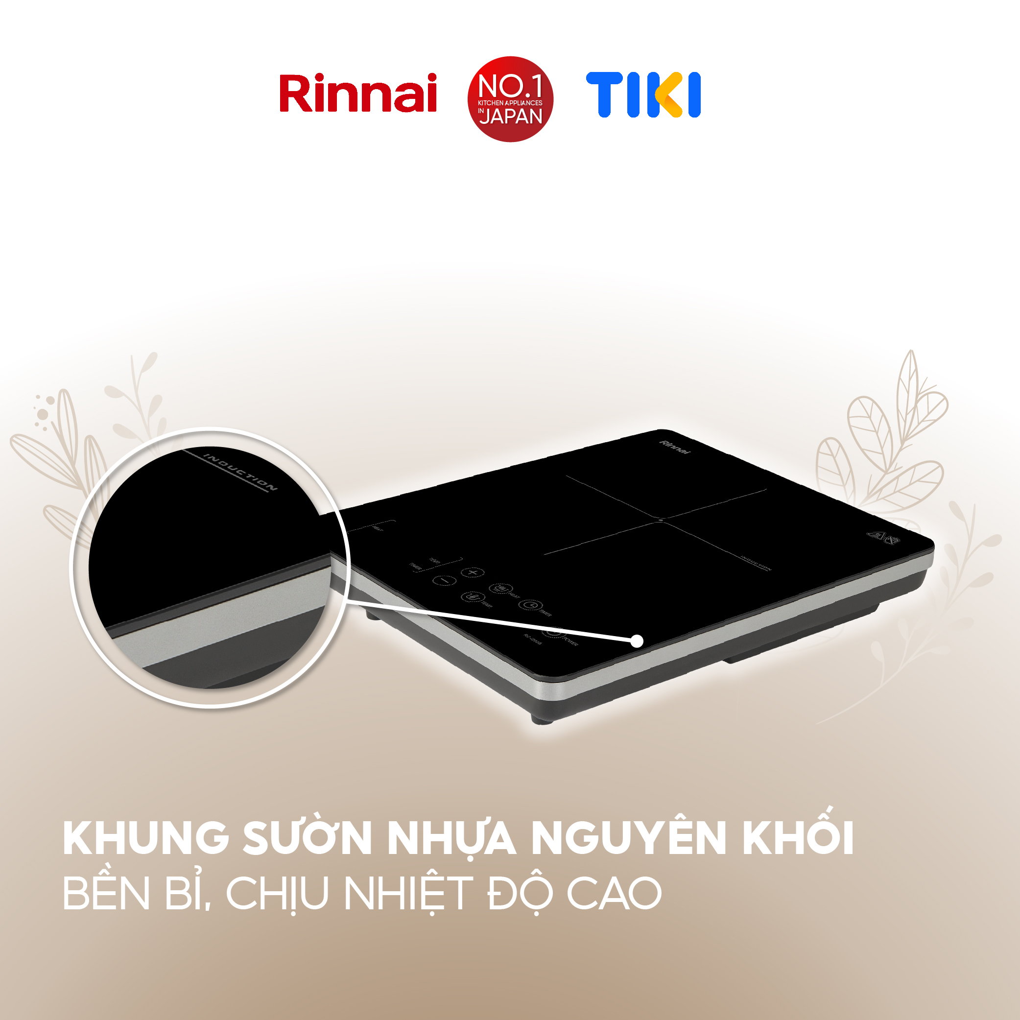 Bếp từ đơn Rinnai RC-I200B điều khiển cảm ứng 2000W - Hàng chính hãng.