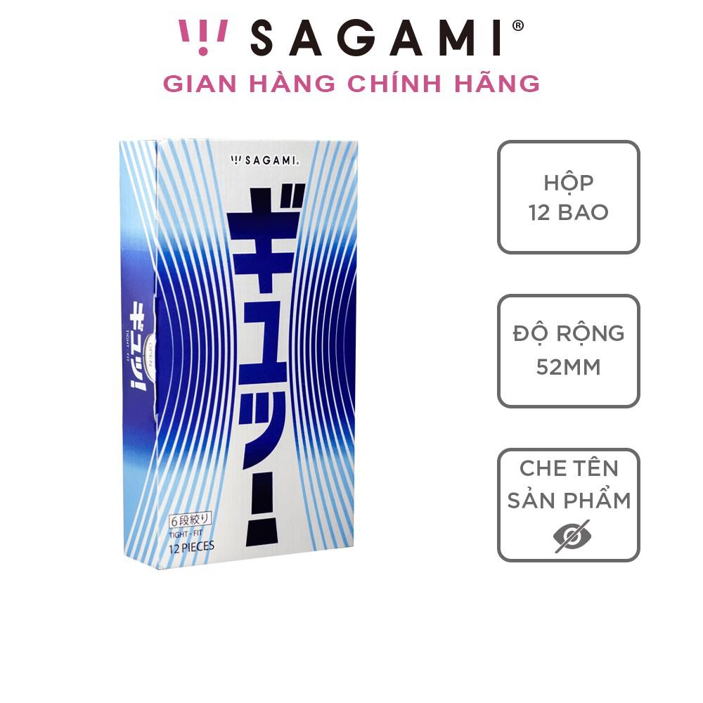 Bao cao su Sagami Tight Fit - Thiết kế lượn sóng - Hộp 12 chiếc