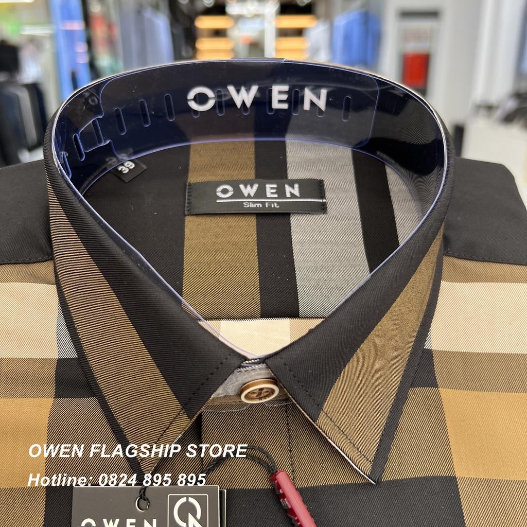 Áo Sơ mi Owen nam dài tay dáng Slimfit sợi Cafe mềm mịn Mã AS220875D