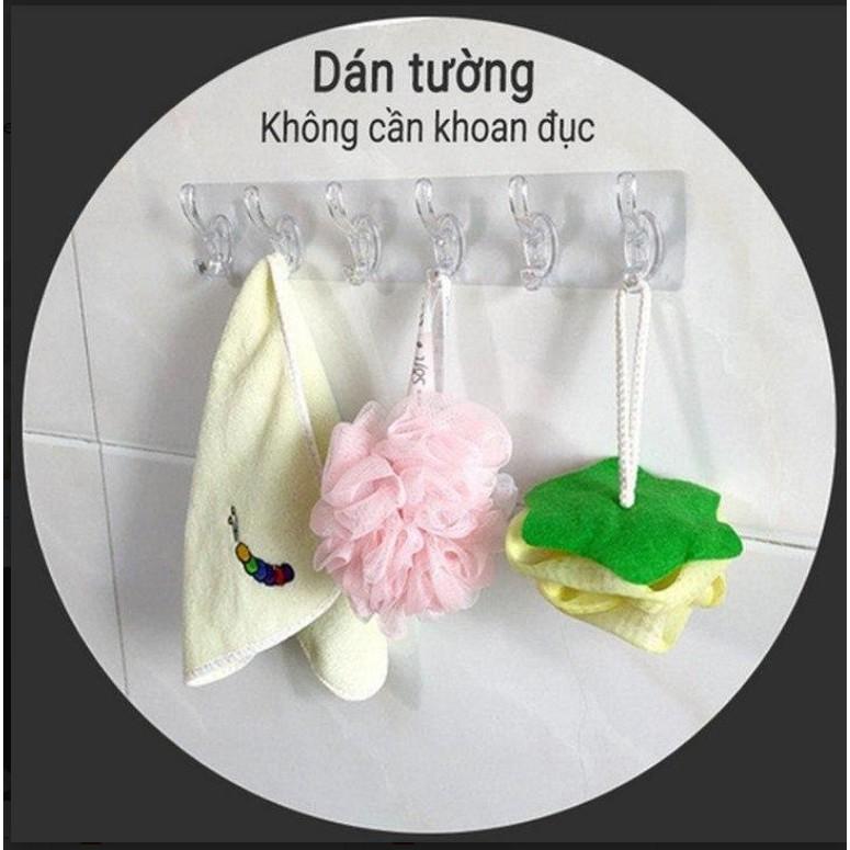 Thanh Treo Đồ Móc Treo Đồ Dán Tường Đa Năng 6 Móc
