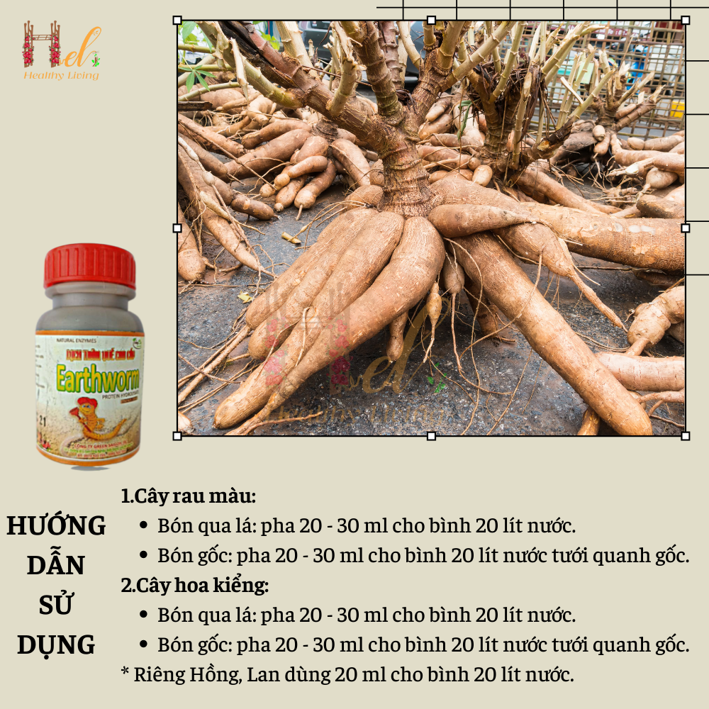 Phân Bón Hữu Cơ Dịch Trùn Quế earthworm 100ml