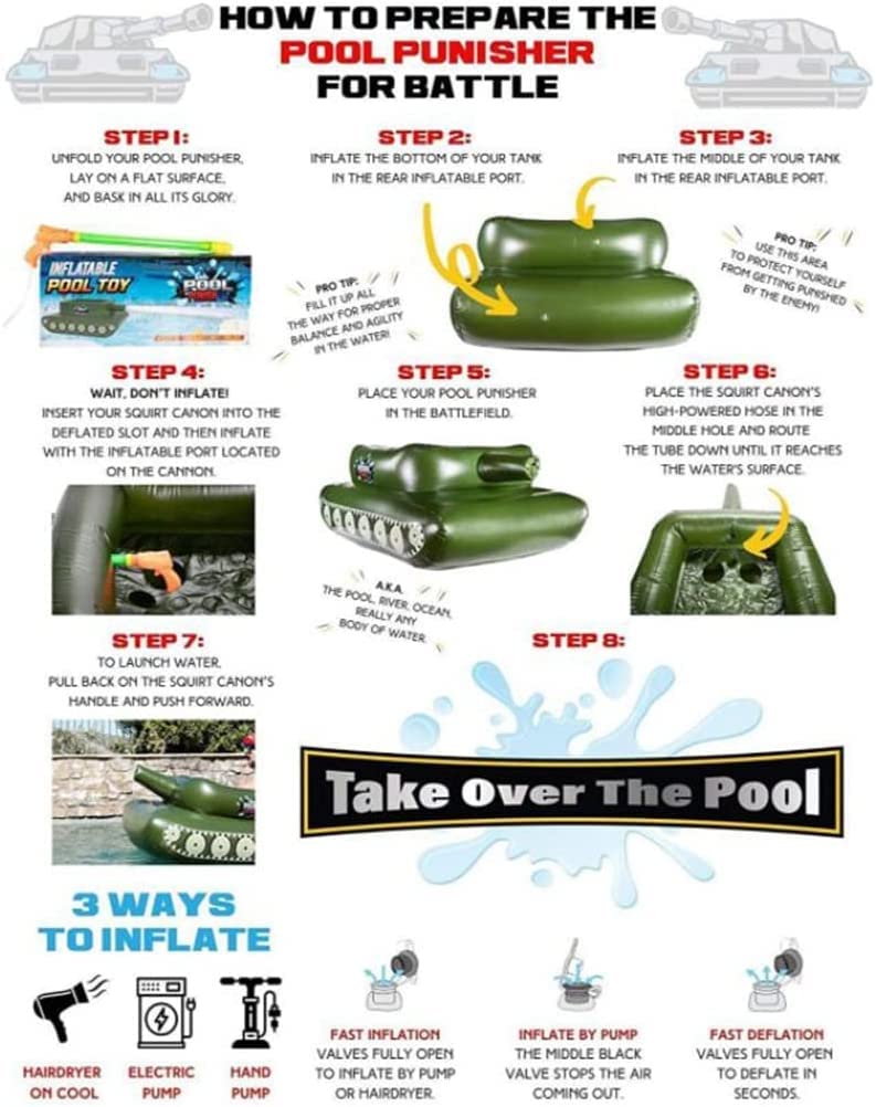 Phao bơi trò chơi dưới nước Inflatable Tank Pool size lớn (160x110x60cm)