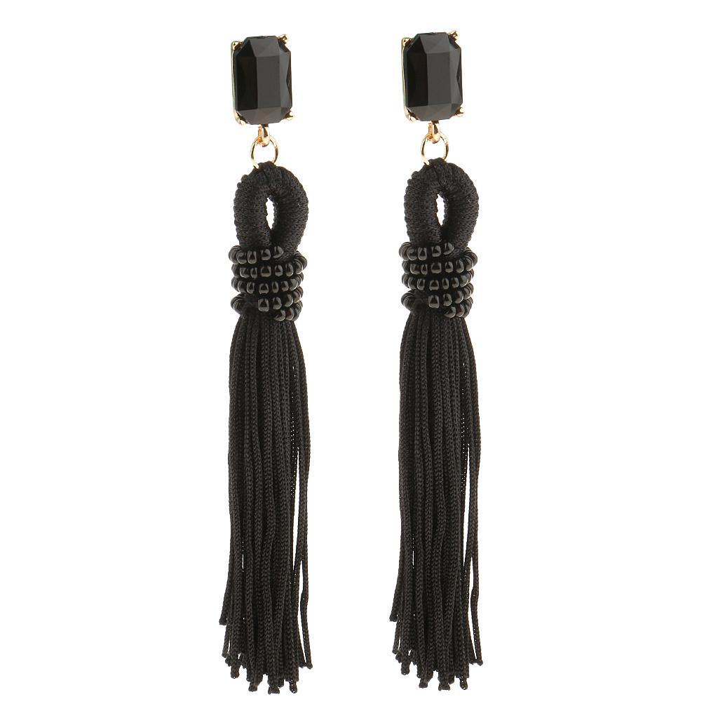 Long Tassel Earrings Red