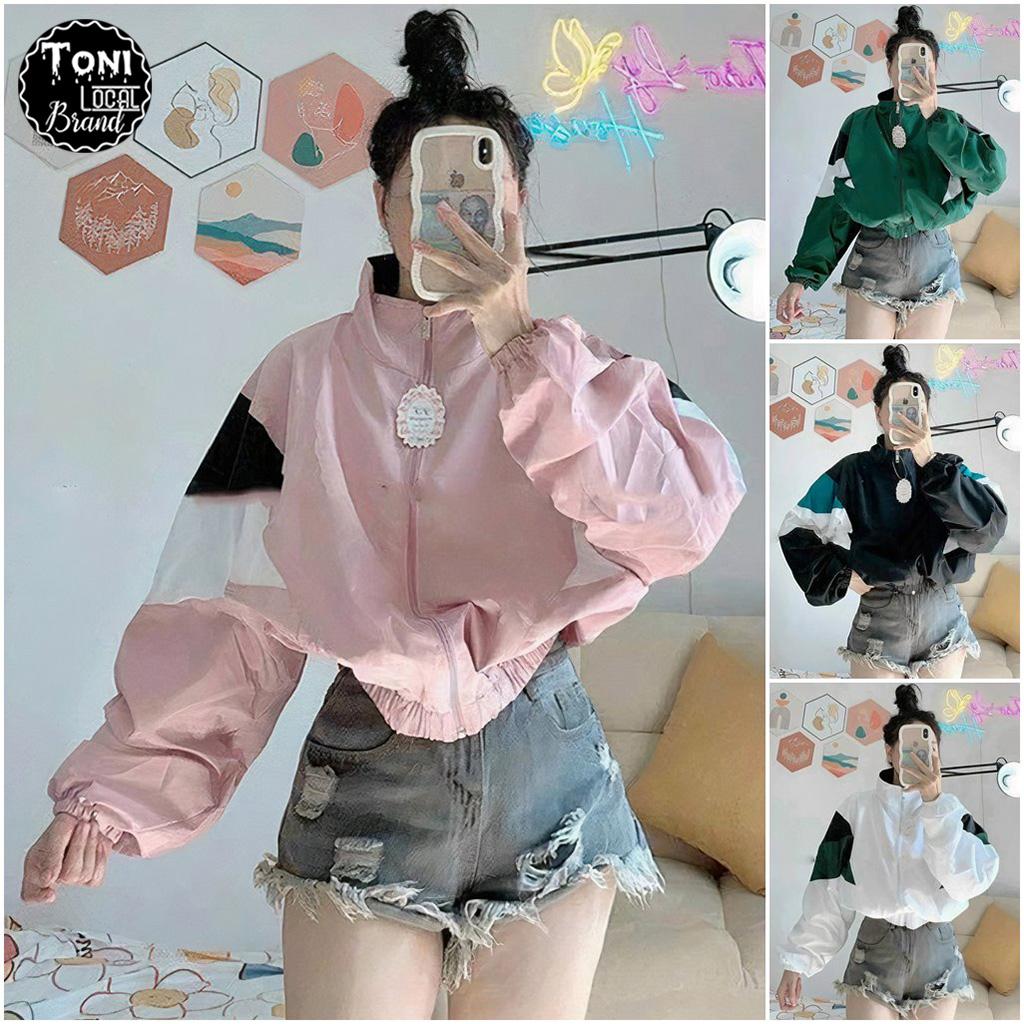 Áo Khoác Dù lửng tay phối Unisex