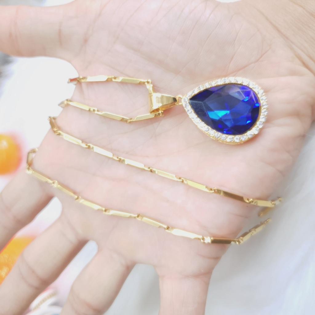 Dây Chuyền Kiểu Trúc Trụ Tượng Xoàn Lớn Titanium Cao Cấp-Dùng lâu dài tắm rửa thoải mái không
