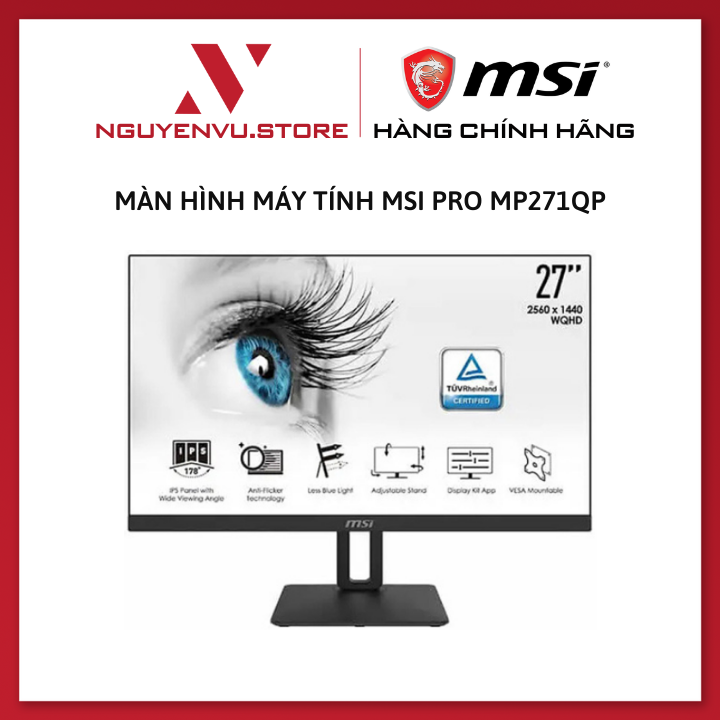 Màn hình MSI PRO MP271QP (27&quot;IPS/60Hz/WQHD/Flat) - Hàng Chính Hãng