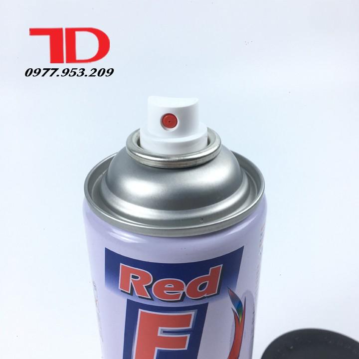 Sơn xịt RedFox màu đen dùng cho đầu lạnh, sơn chất lượng giá rẻ, dung tích 400ml, sơn xe máy, sơn ô tô