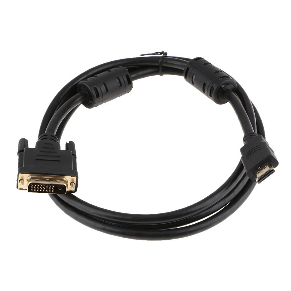 6ft HDMI Male To DVI 24+1 Male Cable Adapter HD 1080P For Notebook Display