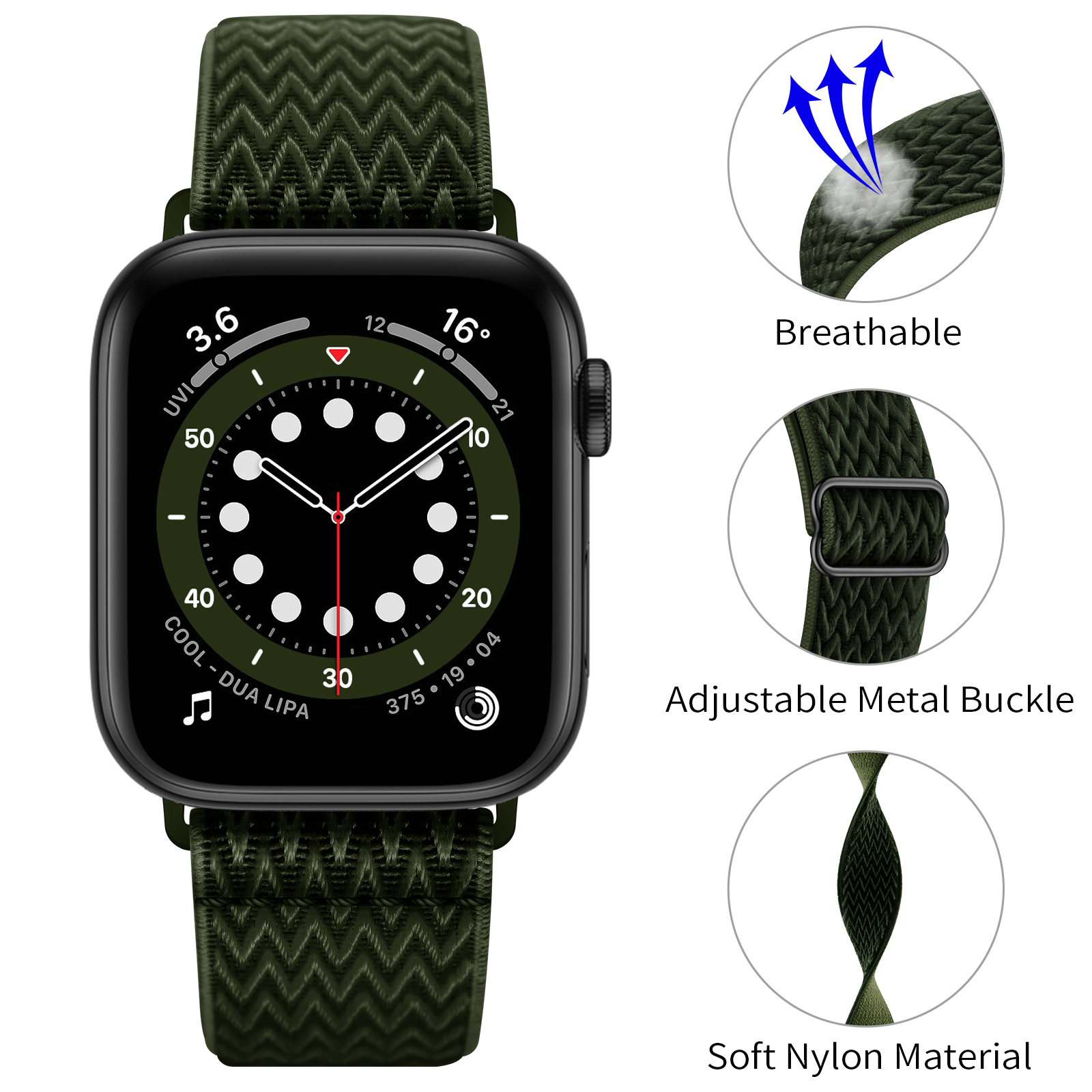 Dây Nylon Loop Wave cho Apple Watch Series 1/2/3/4/5/6/7/8/9/SE1,2 & Apple Watch Ultra 1/2 Size 38/40/41/42/44/45/49mm - Hàng Chính Hãng