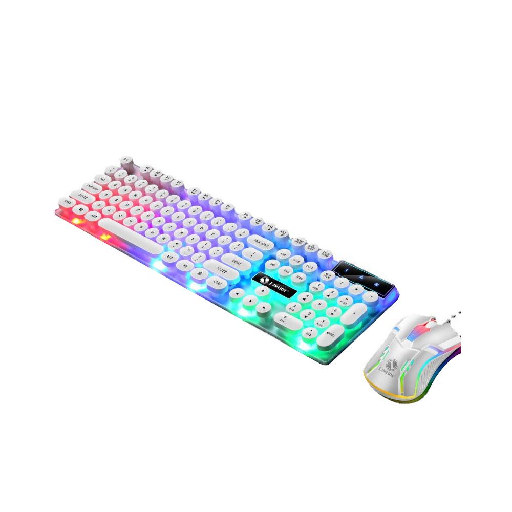 GTX300 Wired Keyboard Mouse Combo Backlit Keyboard with Folding Feet Suspended Keycaps Ergonomic Mouse