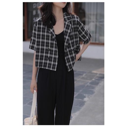 Áo blazer dáng lửng 2 hàng cúc B-A-M STORE