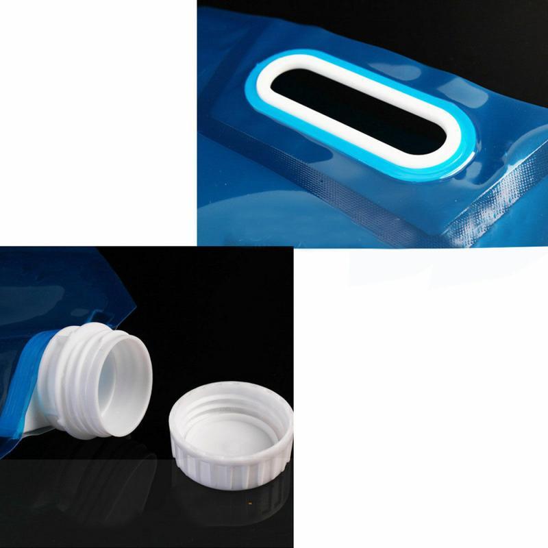 High Capacity Outdoor Water Bag 5L Folding Water Bag Canister PE Tasteless Safety Seal Lightweight Drinking Water Storage Bag