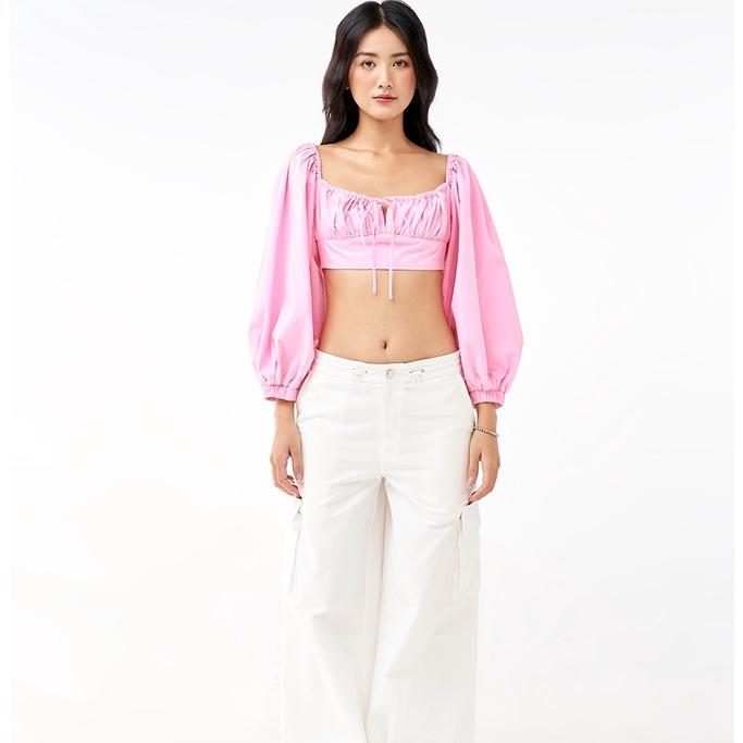 DOTTIE - Áo ngắn tay phồng nữ hồng T0572