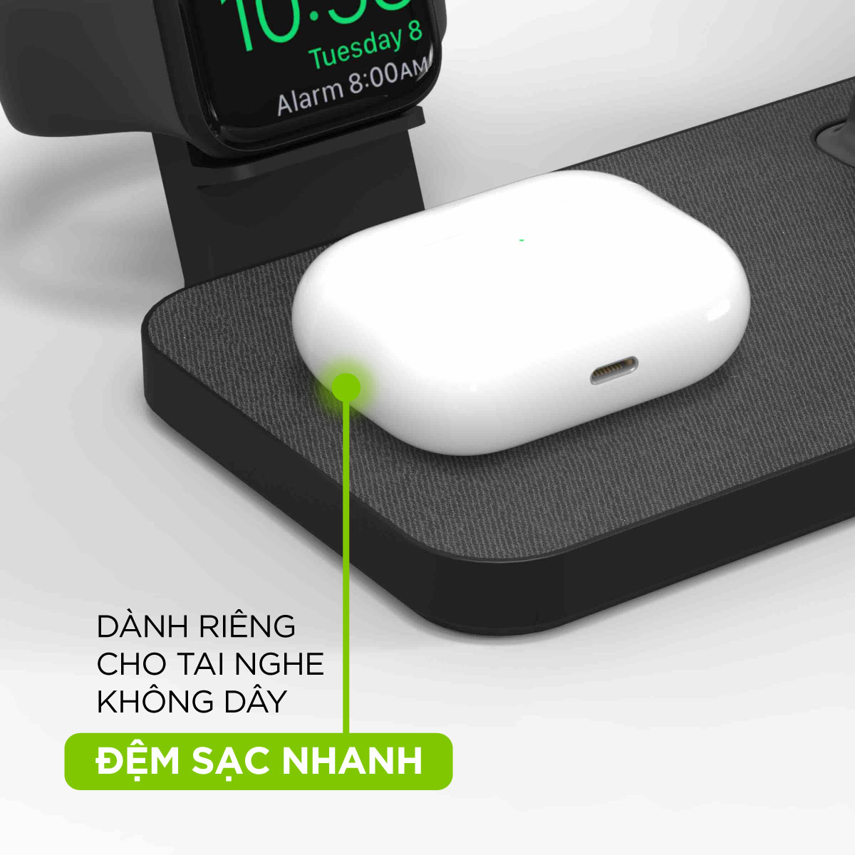 Đế sạc mophie Snap+ 3in1 Stand, đế sạc không dây 15w sạc 3 thiết bị cùng lúc - Hàng chính hãng bảo hành 2 năm 1 đổi 1