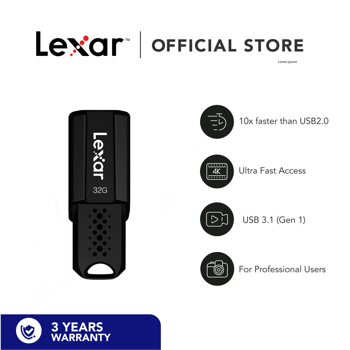 Hình ảnh USB 3.1 Lexar S80 JumDrive 32GB / 64GB - Hàng Chính Hãng