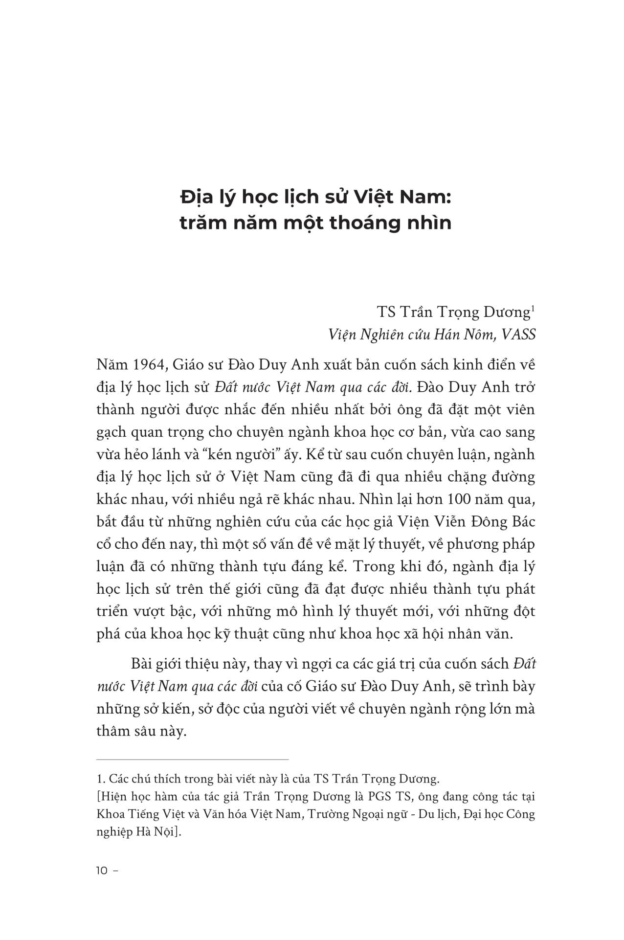 Sách - Đất Nước Việt Nam Qua Các Đời - Nghiên Cứu Địa Lý Học Lịch Sử Việt Nam (Tái Bản 2025)