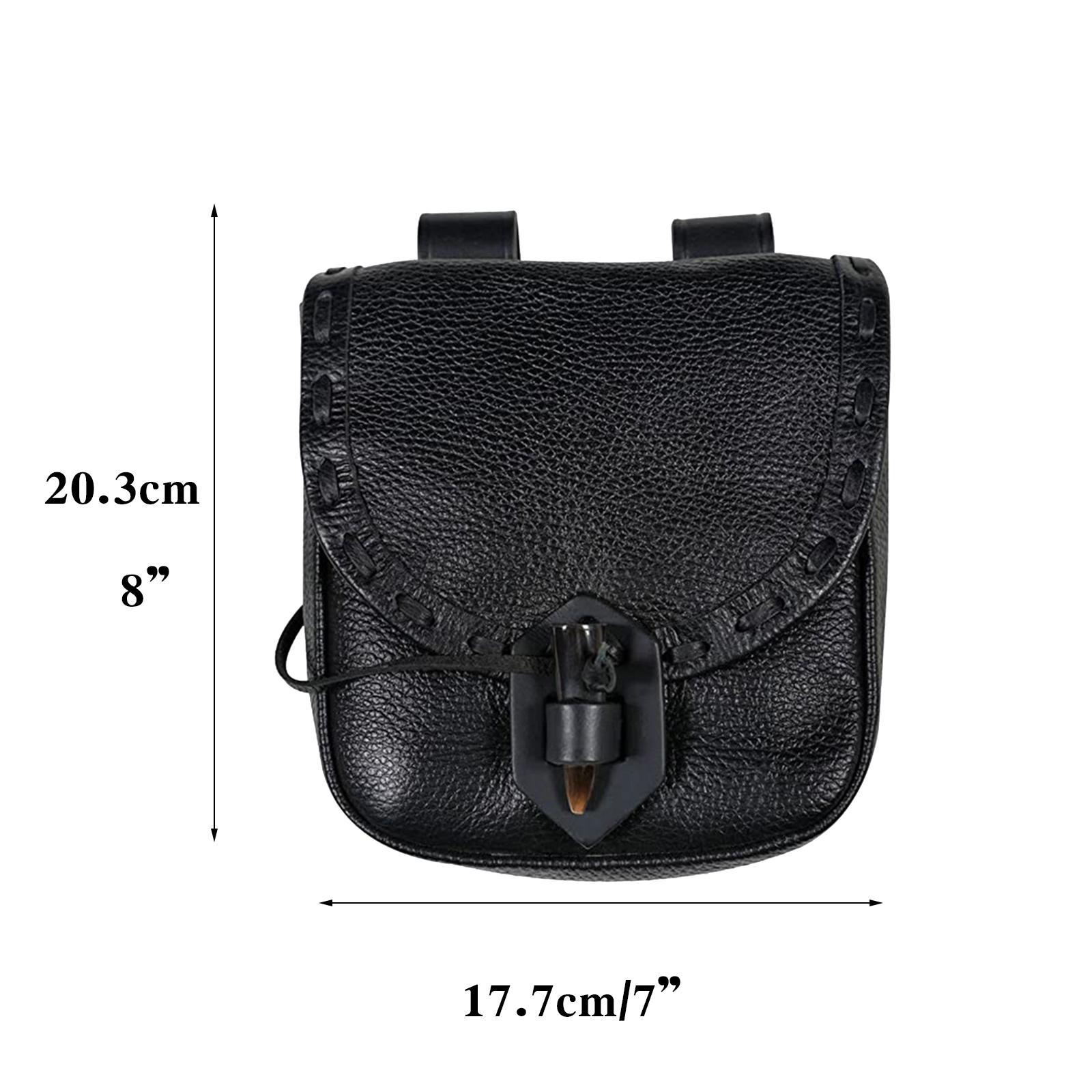 Retro PU Leather Medieval Belt Pouch Durable Big Capacity Cosplay Costume Fanny Pack