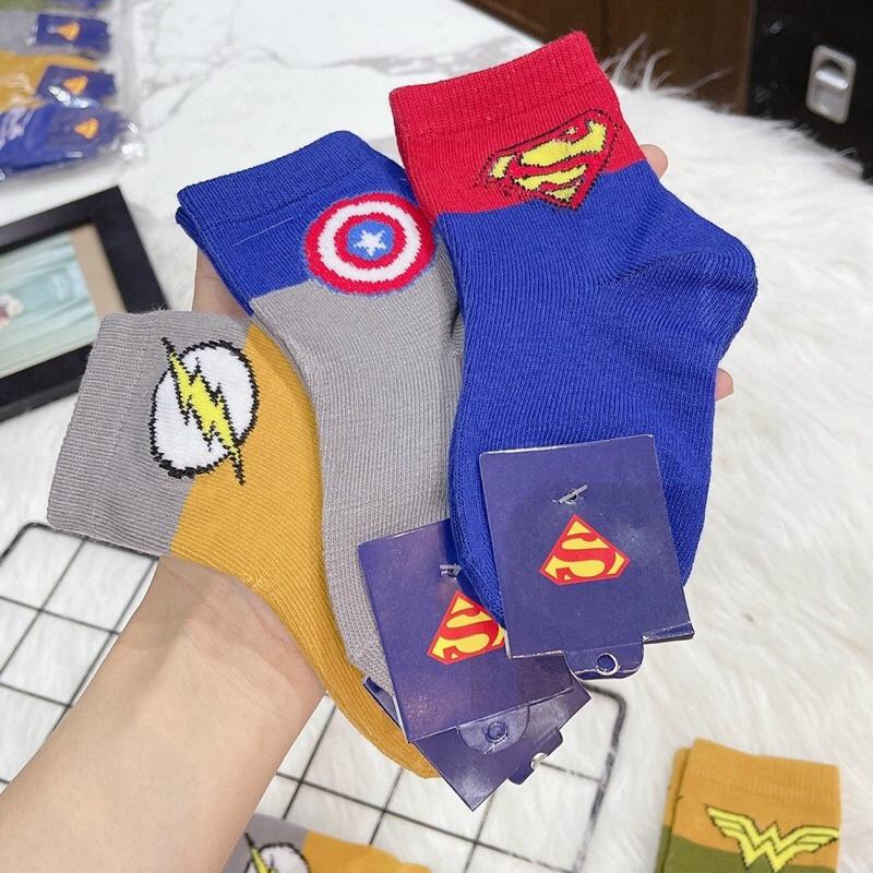 Set 10 đôi tất cao cổ hình siêu nhân cho bé