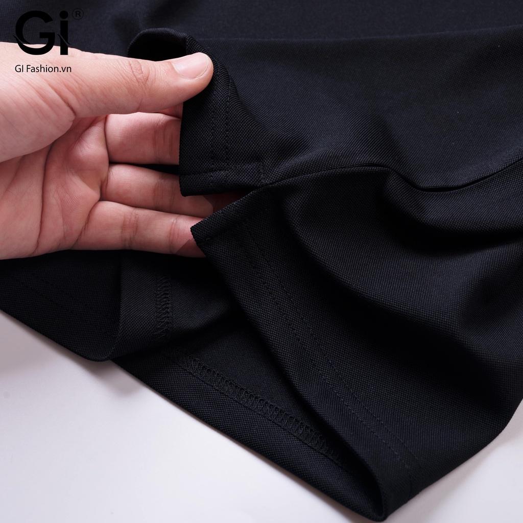 Áo polo nam GI màu đen, chất liệu cá sấu Poly