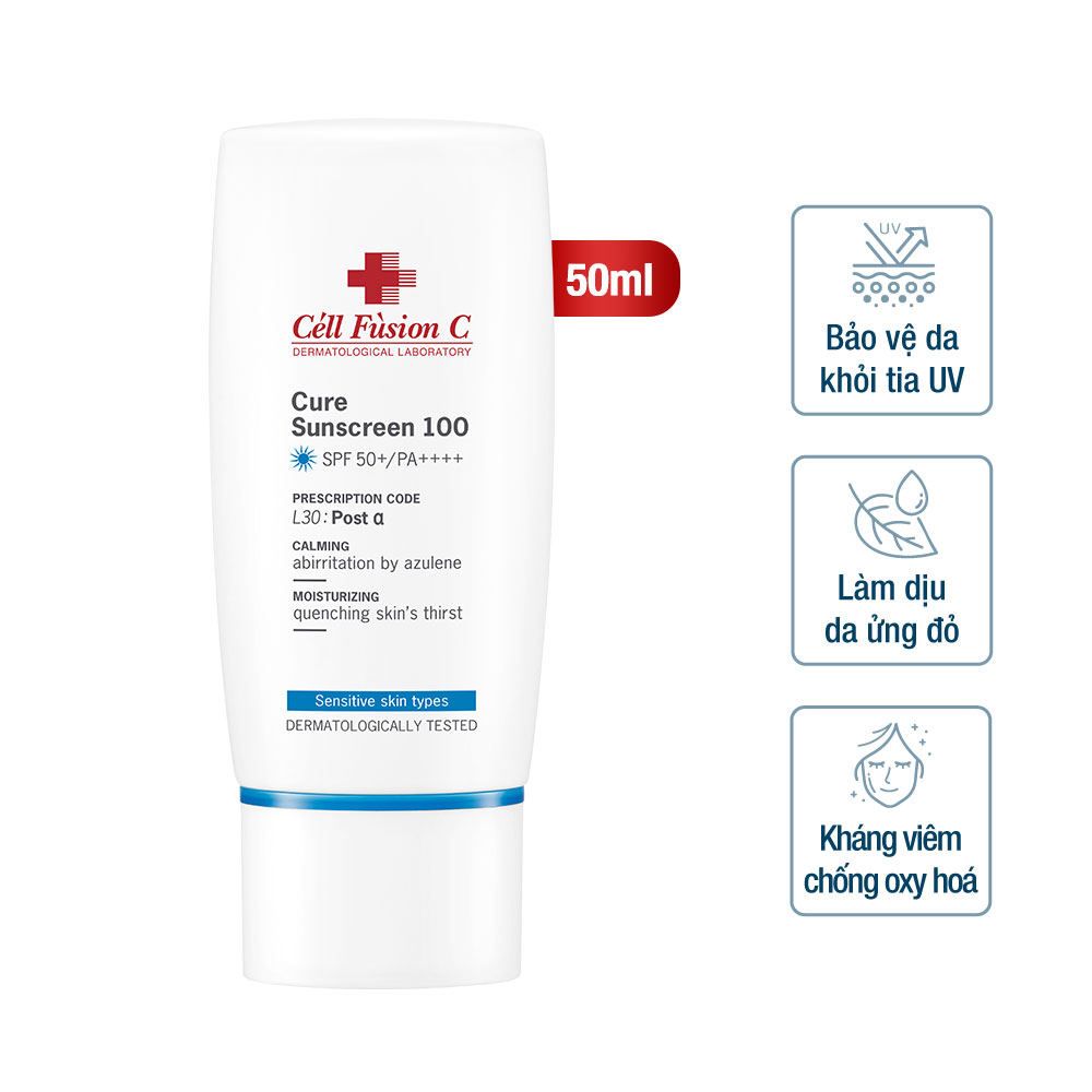 Kem Chống Nắng Cấp Ẩm Và Làm Dịu Da Khô Cell Fusion C Cure Sunscreen 100 SPF 50+/PA++++ (50ml)