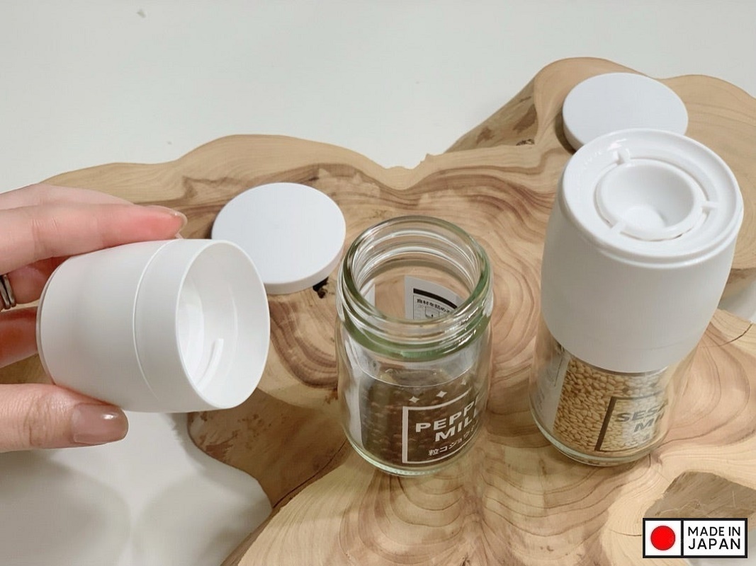 Lọ/ hũ xay tiêu cầm tay thủy tinh Echo Metal - Hàng nội địa Nhật Bản nhập khẩu chính hãng