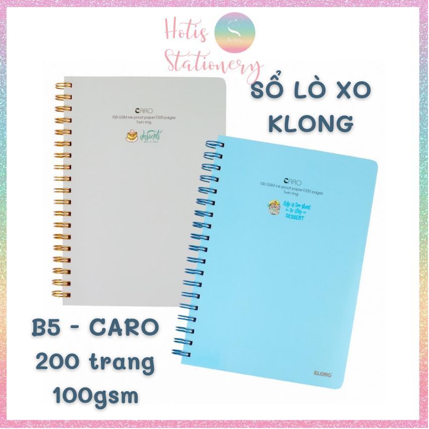 Sổ lò xo kép KLong Caro B5 200 trang, bìa nhựa - MS576