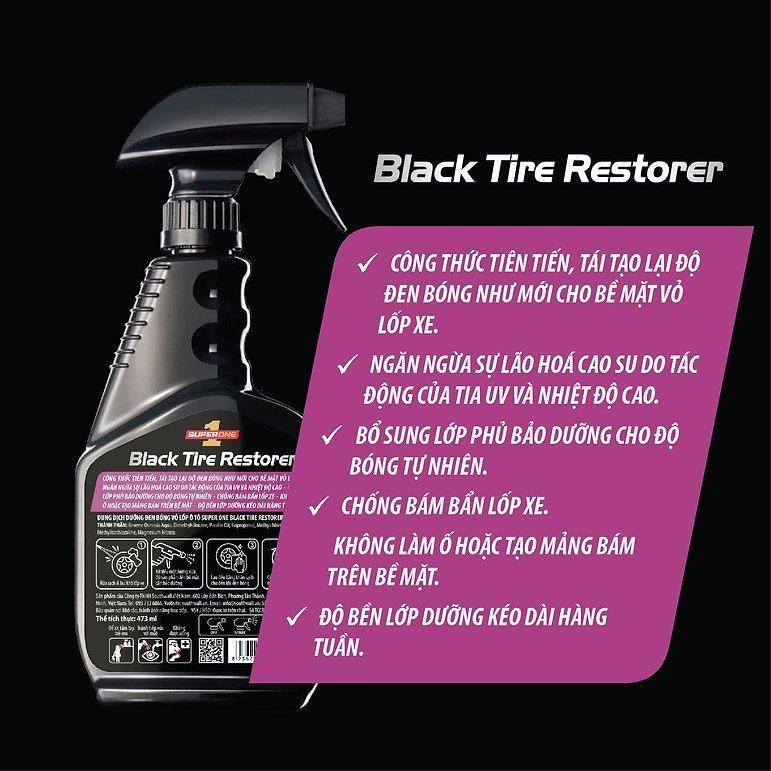 Dung Dịch Dưỡng Đen Bóng Vỏ Lốp Ô Tô Super One Black Tire Restorer - Exterior