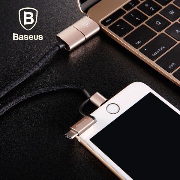 Dây cáp sạc và đồng bộ đa năng 5 in 1 Type-C - Lightning - Micro USB - Type-C OTG Baseus Multifunctional hỗ trợ sạc nhanh 2A, dài 1M, hỗ trợ mọi thiết bị điện thoại, máy tính bảng, Macbook - hàng chính hãng