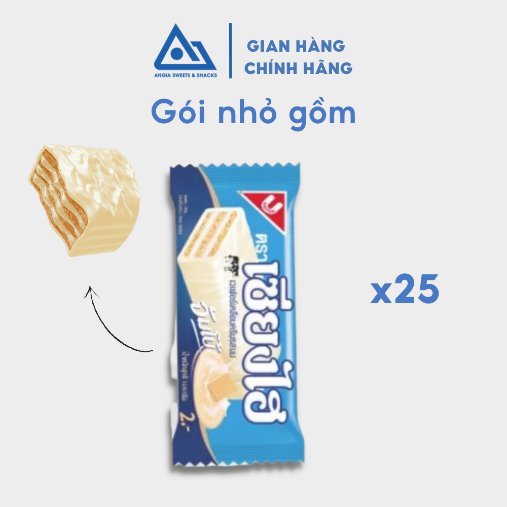 Gói Bánh Xốp phủ kem Sanghai Jumbo ăn vặt vị socola và sữa 450g An Gia Sweets &amp; Snacks