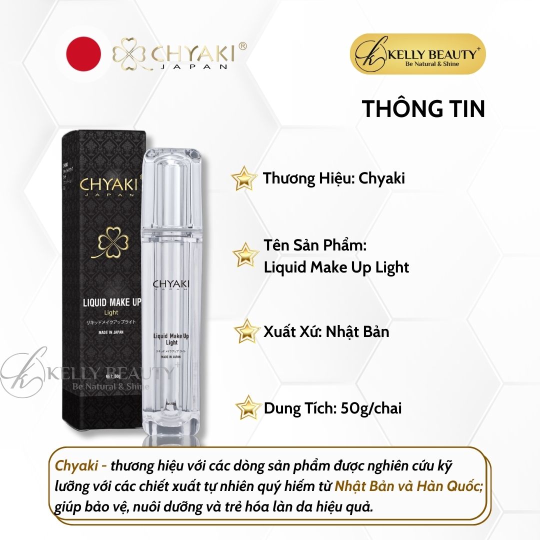 Kem Che Khuyết Điểm Chống Nắng Chyaki Liquid Make Up Light | Kelly Beauty