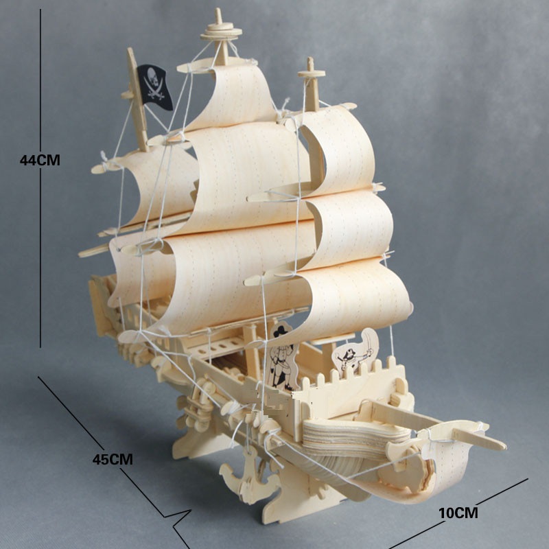 Đồ chơi lắp ráp gỗ 3D Mô hình Tàu Cướp Biển Pirate Ship