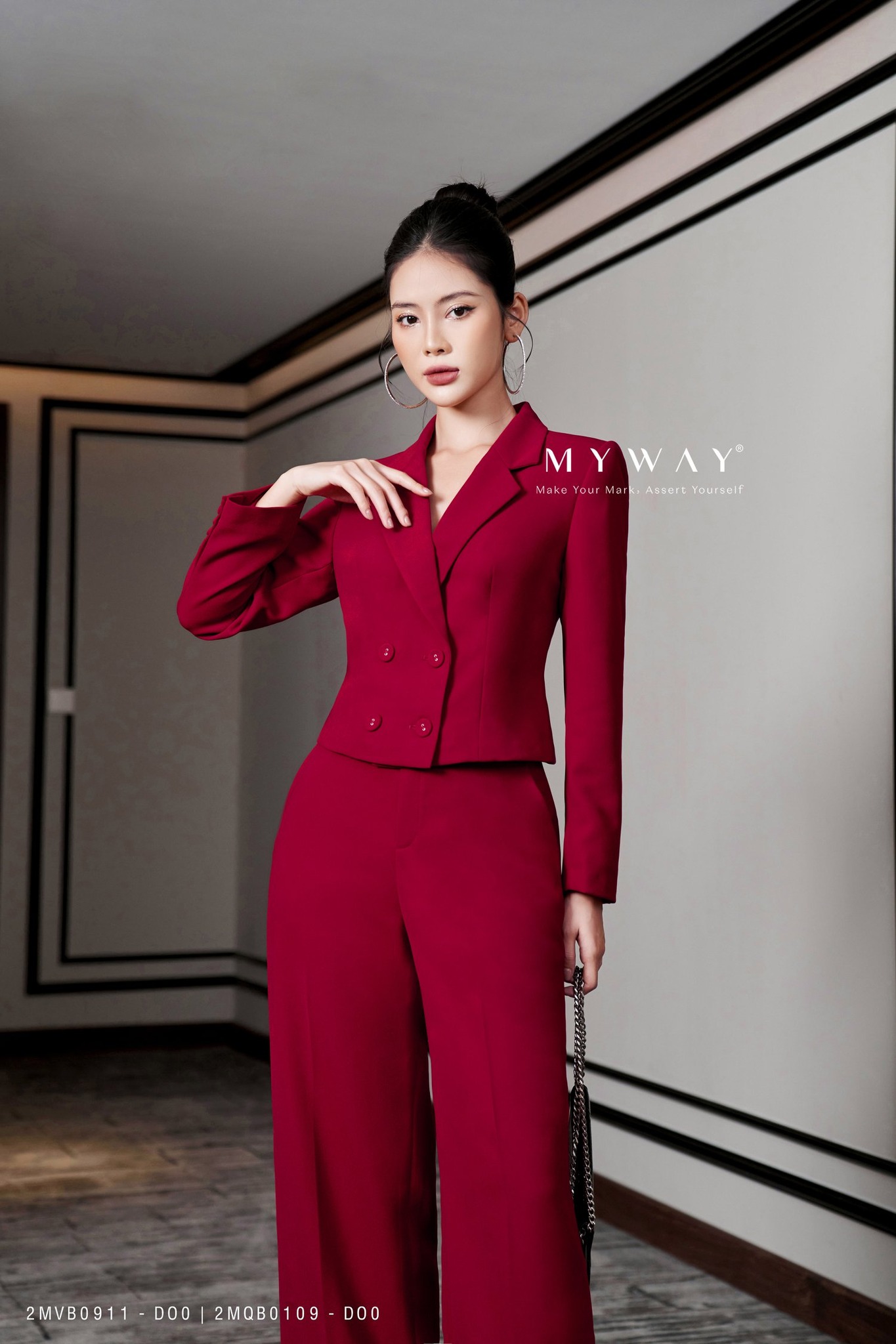 Set Vest Nữ Công Sở MY WAY Dáng Ngắn Sang Trọng 2MVB0911 - 2MQB0109 DO0