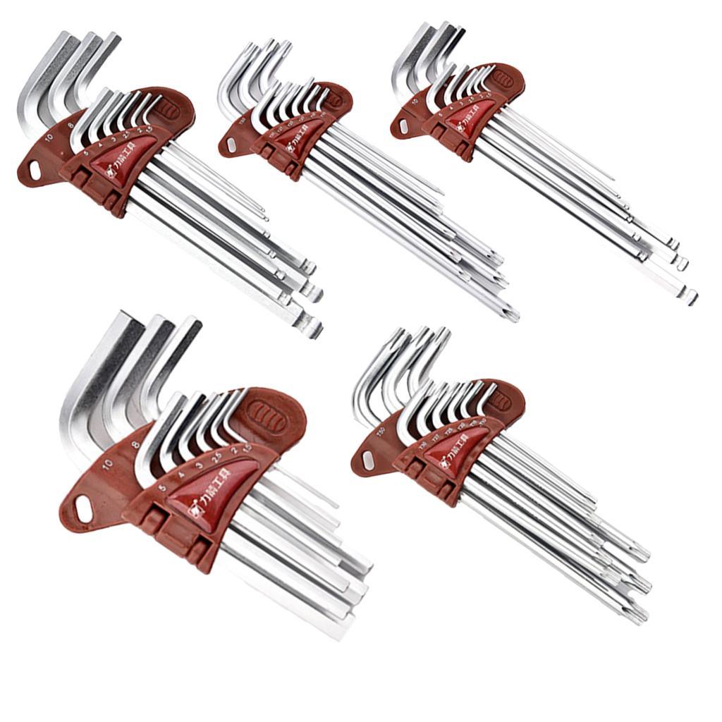 Steel L Handle Hex Key Allen Wrench Set Metric