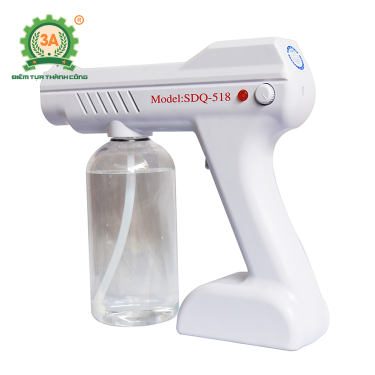 Máy phun sương khử trùng nano cầm tay 3A 800ML - Tiêu diệt vi khuẩn với 8 đèn chiếu tia UV - Hàng chính hãng