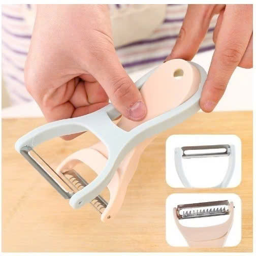 Dụng Cụ Bào Vỏ Thông Minh, Nạo Sợi Rau Củ Quả 2in1- Dao Bào 2 Trong 1 Bằng Thép Không Gỉ - Hàng chính hãng