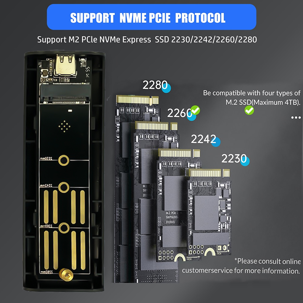 Vinetteam Hộp Ổ Cứng USB 3.1 Type-C SSD Hợp kim Nhôm M.2 NVME / NGFF Tốc Độ Đọc 10gbps - Hàng Chính Hãng