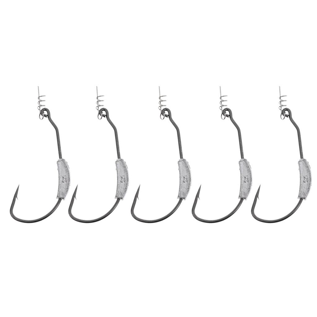 10 Pieces 2g/5g Weedless Weighted Spring Lock Twistlock Swim Bait Fishing Hooks