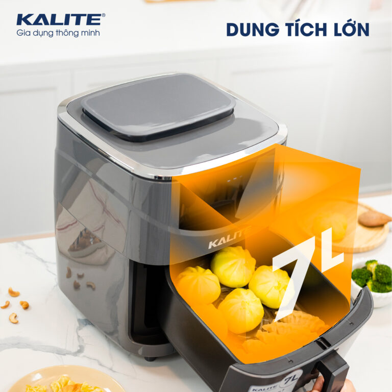 Nồi Chiên Hơi Nước Kalite Steam 7 (Chức Năng Chiên, Hấp, Nướng 3 in 1 - Công Suất 1700W, Dung Tích 7L) - Hàng Chính Hãng