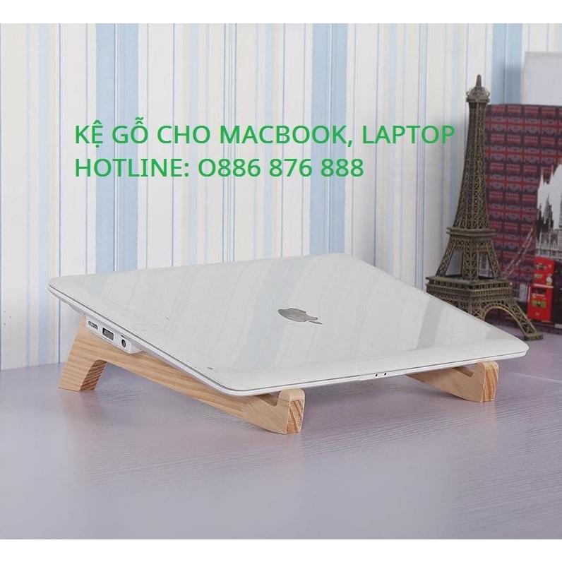 Giá đỡ laptop macbook bằng gỗ 2 tầng, chắc chắn, bền đẹp, nhiều mẫu mã đa dạng