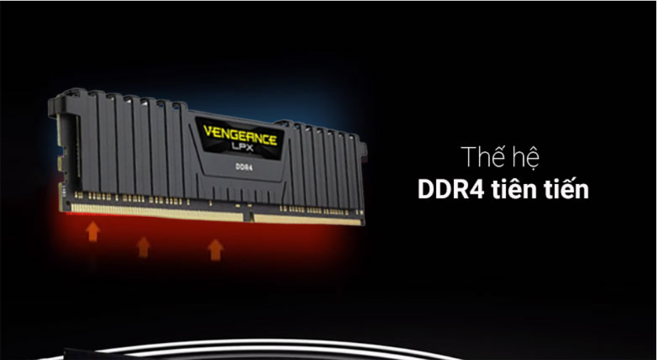 Bộ nhớ ram gắn trong Corsair DDR4 3200MHz 16GB 1x 288 DIMM, Vengeance LPX Black Heat spreader - Hàng Chính Hãng