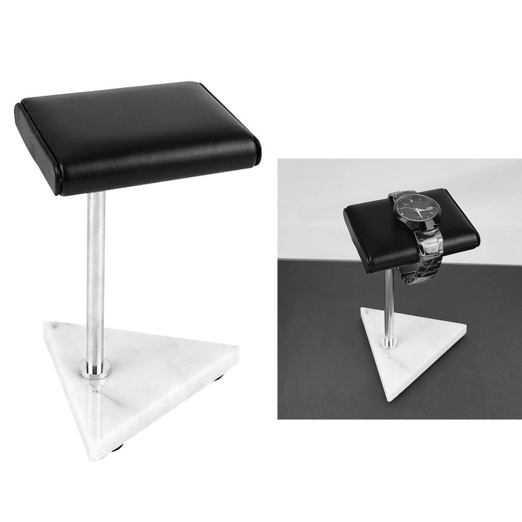Stable Marble & PU Leather Watch Holder Display Stand for Showcase Exposition