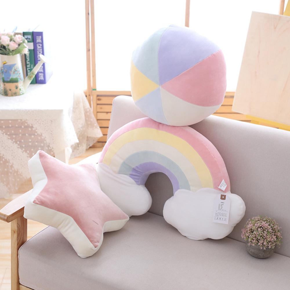 Sáng Tạo Mới Gối Ngôi Sao Cầu Vồng Mặt Trăng Trang Trí Nhà Gối Đệm Sofa Đệm Gối Tựa Đầu Trang Trí Làm Quà Cho Bé