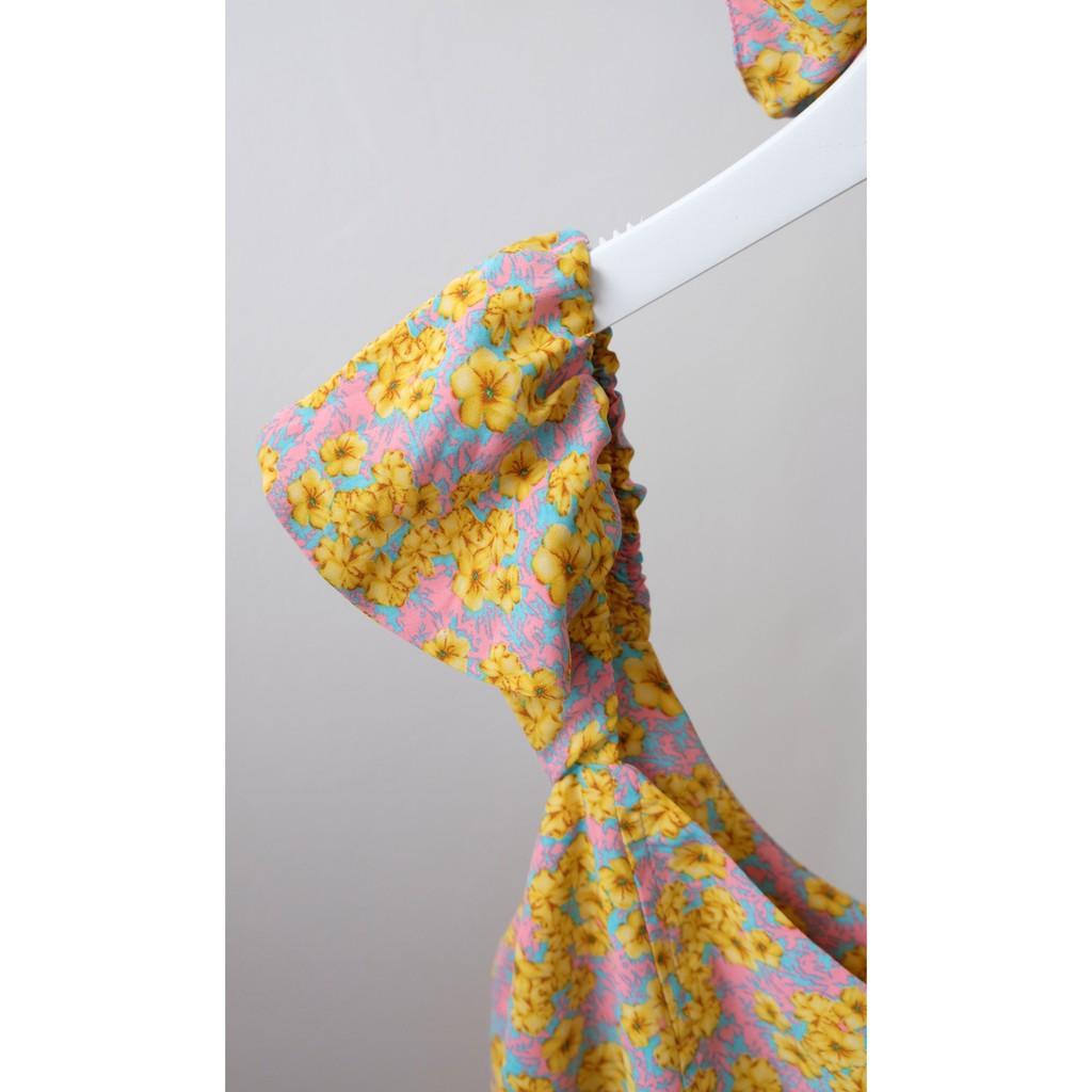 OLALASTUDIO Đầm lụa 2 dây hoa dài Cora Dress