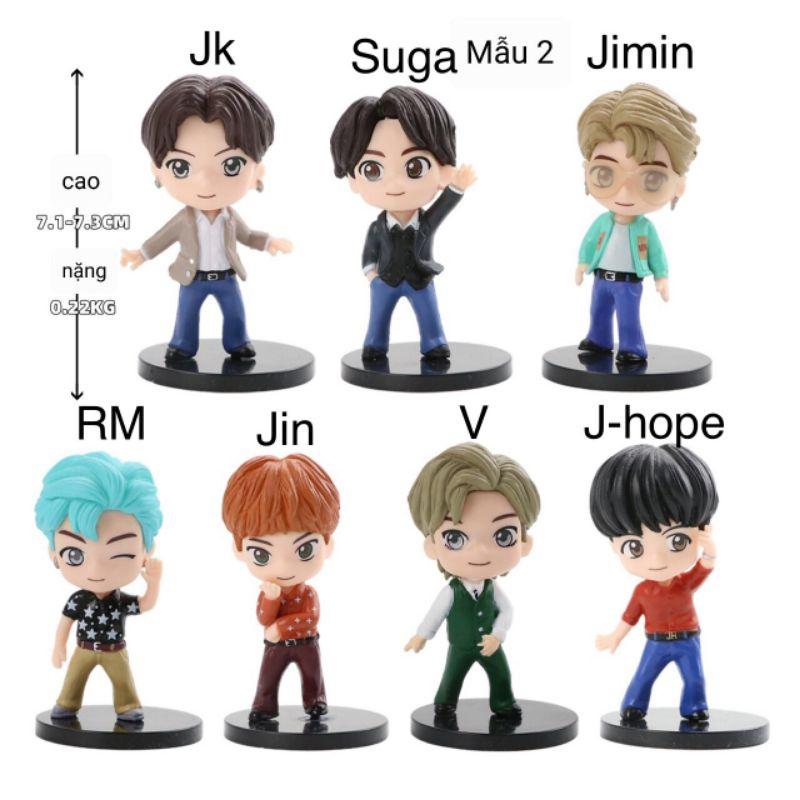 Set 7 mô hình búp bê các thành viên nhóm nhạc BTS  Mẫu 2