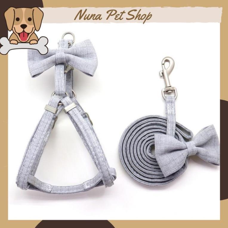 Dây dắt thú cưng đi dạo có nơ xinh xắn