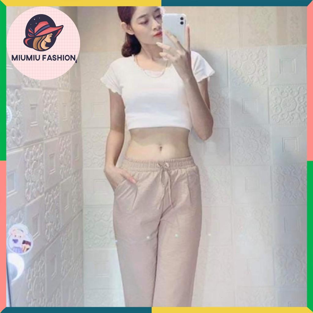 Quần đũi nữ dáng baggy lưng thun xuất Nhật – MiuMiu Fashion , Quần Baggy nữ ống rộng cao cấp