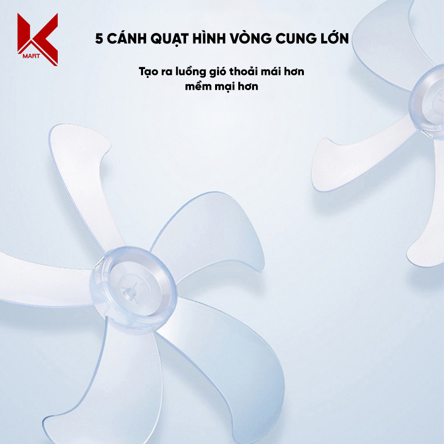 Quạt tích điện Solar Fan HS-198 cao cấp, sạc năng lượng mặt trời và AC, 5 cánh gió mát, không ồn, 12h sử dụng - K-Mart