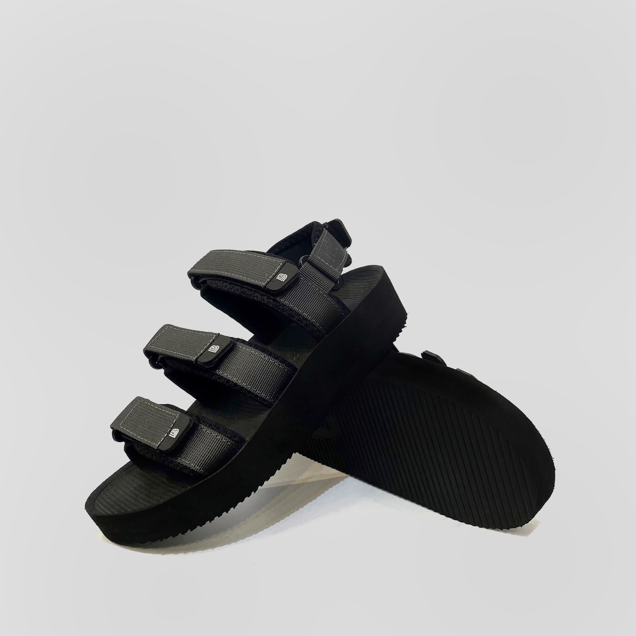 Giày Sandal Nữ The Bily 04W 3 Quai Ngang - Màu Xám BL04WX 