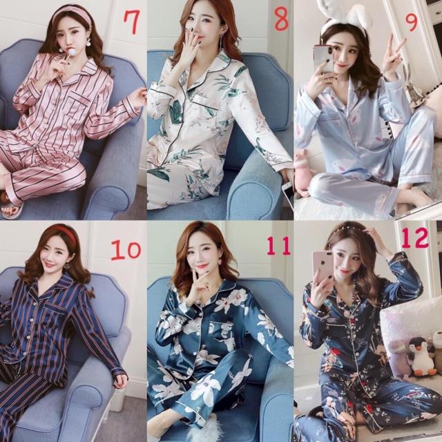Bộ pizama lụa hàng quảng châu