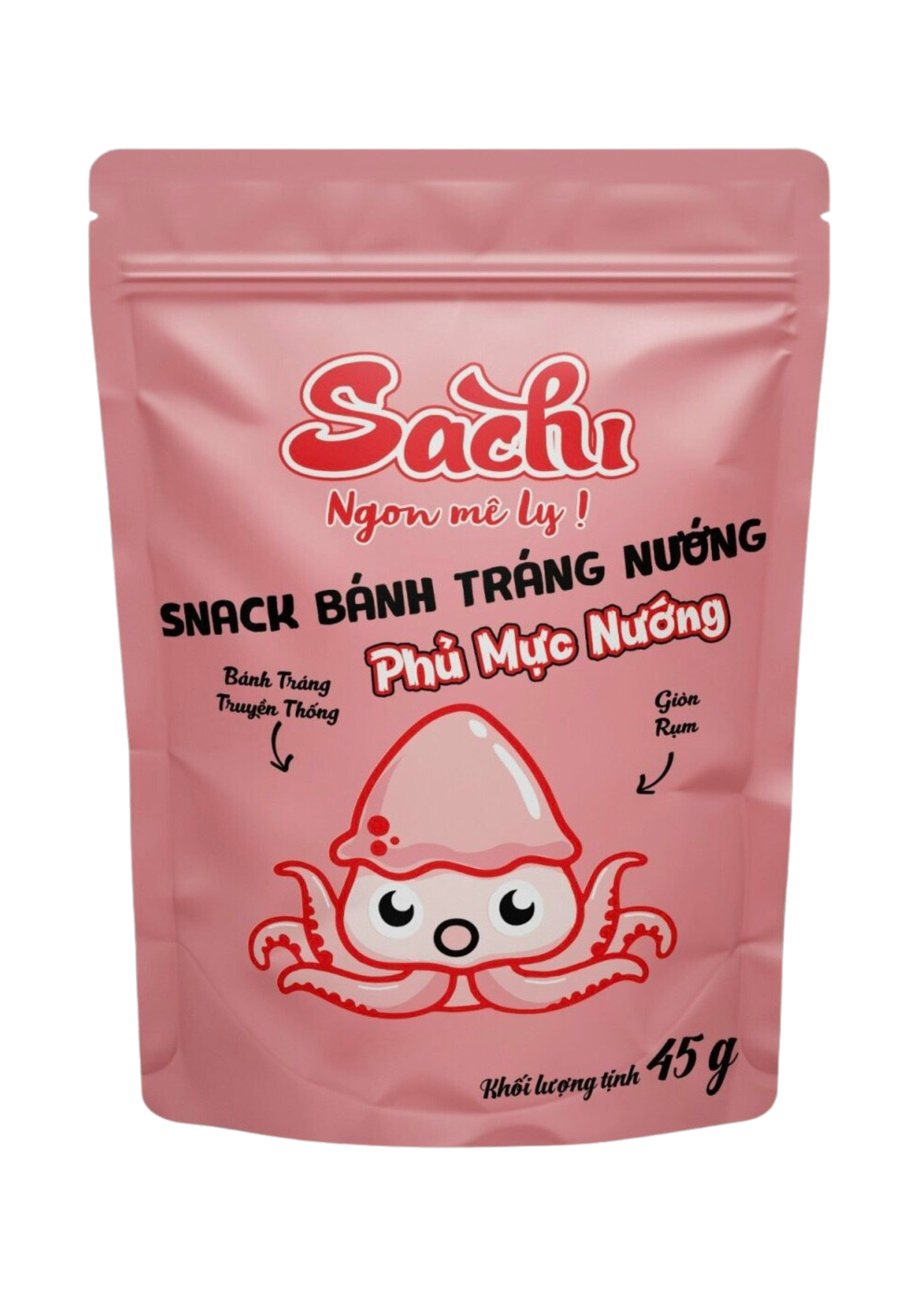 Snack Sachi bánh tráng Vị Mực -  Thùng 5 gói